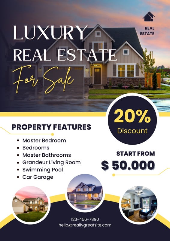 Free Custom Printable Real Estate Flyer Templates Canva