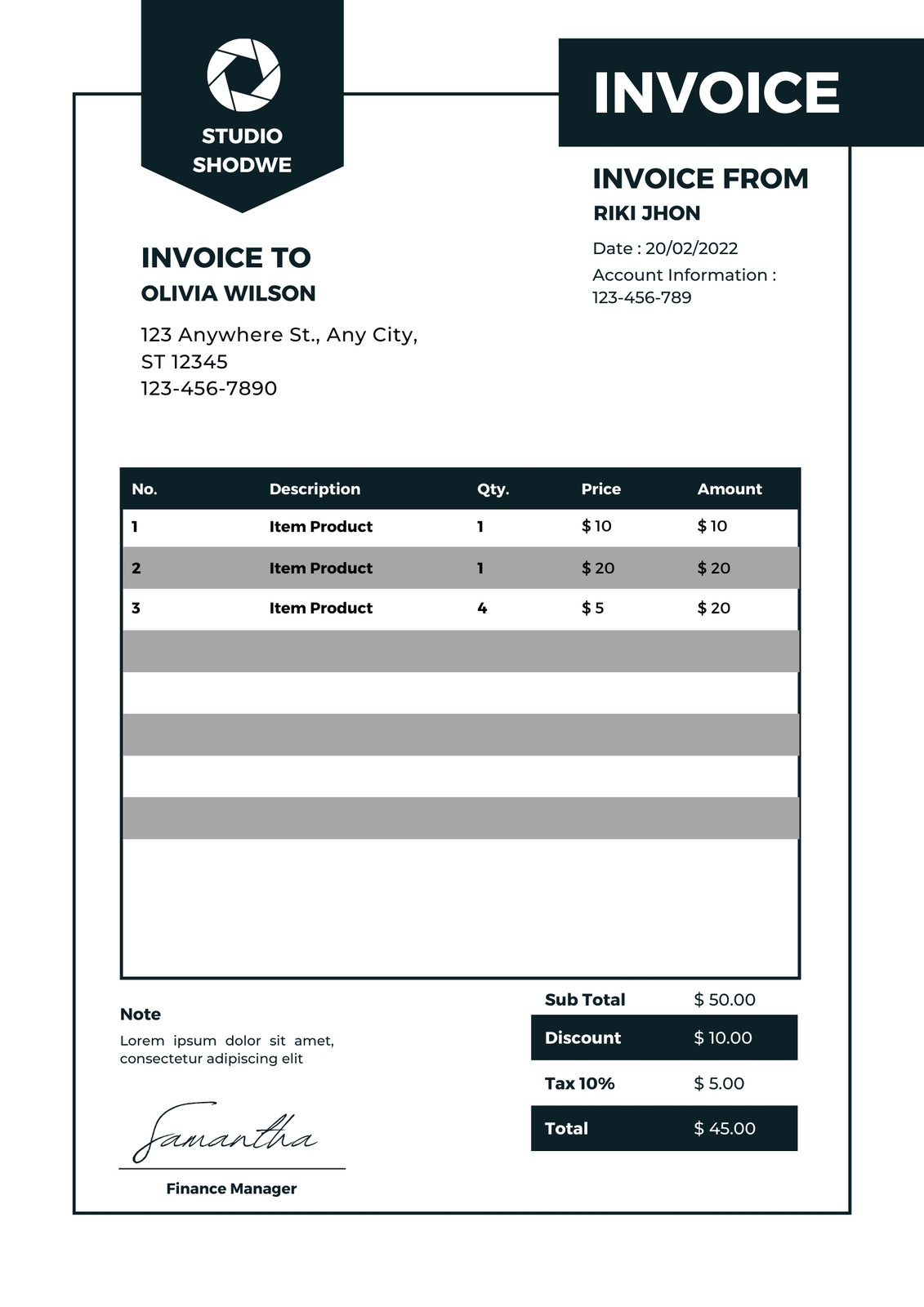 Page 20 - Free printable, customizable service invoice templates | Canva