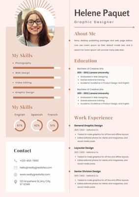 Free, custom professional infographic resume templates | Canva