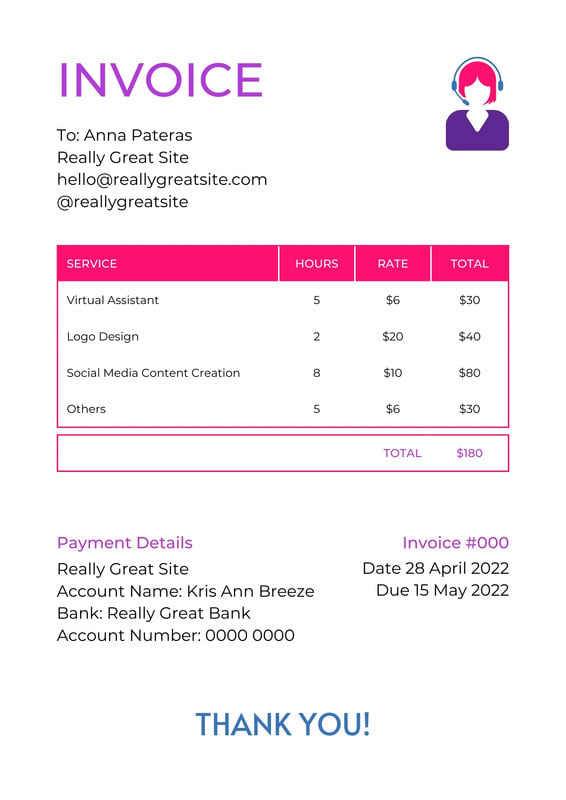 Free Printable Freelance Invoice Templates Canva 6888