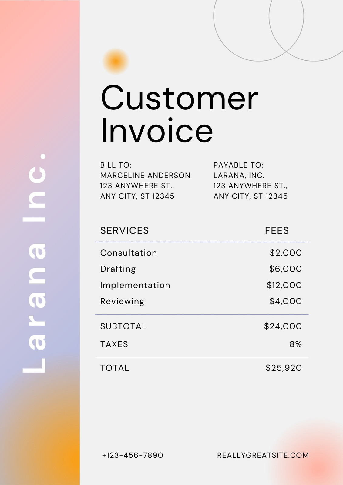 freelance designer invoice template