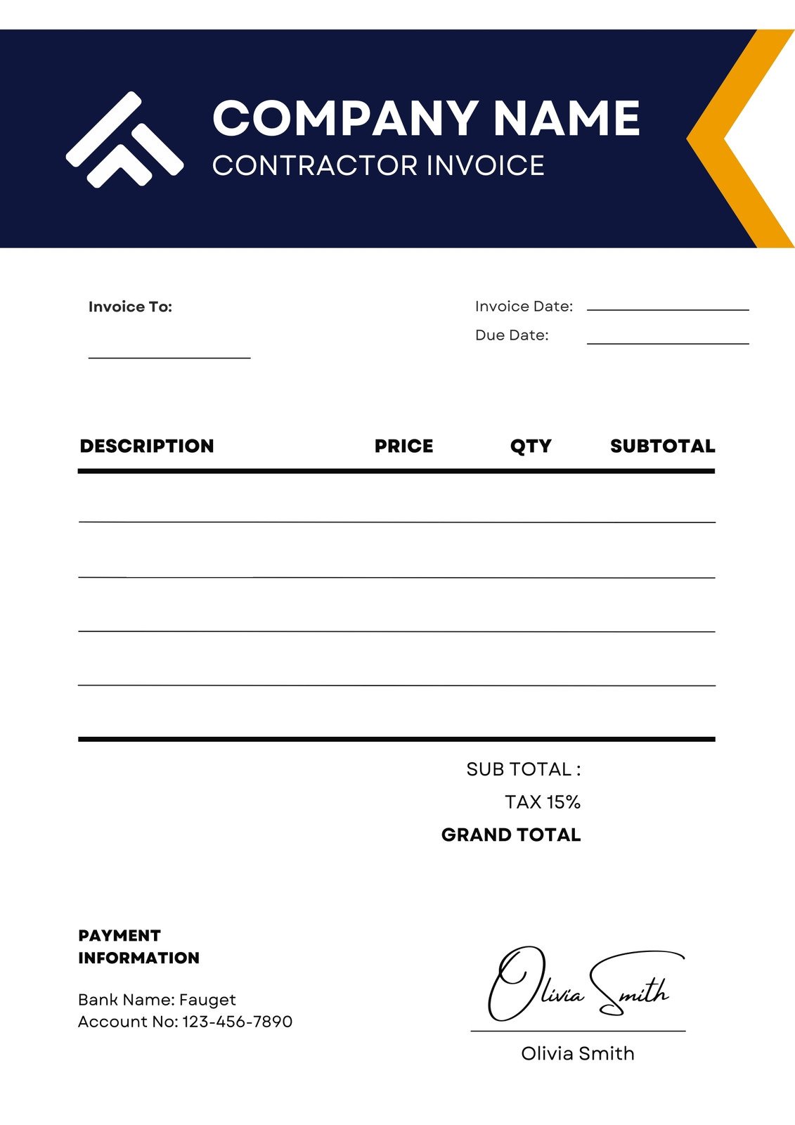 Page 5 - Free, printable, professional invoice templates to customize |  Canva