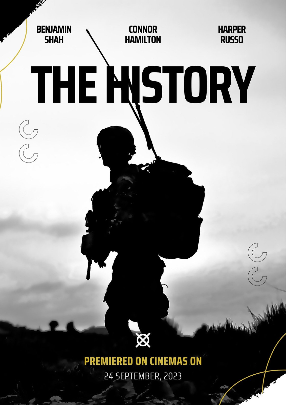 Black White and Yellow Photography the History Movie Poster