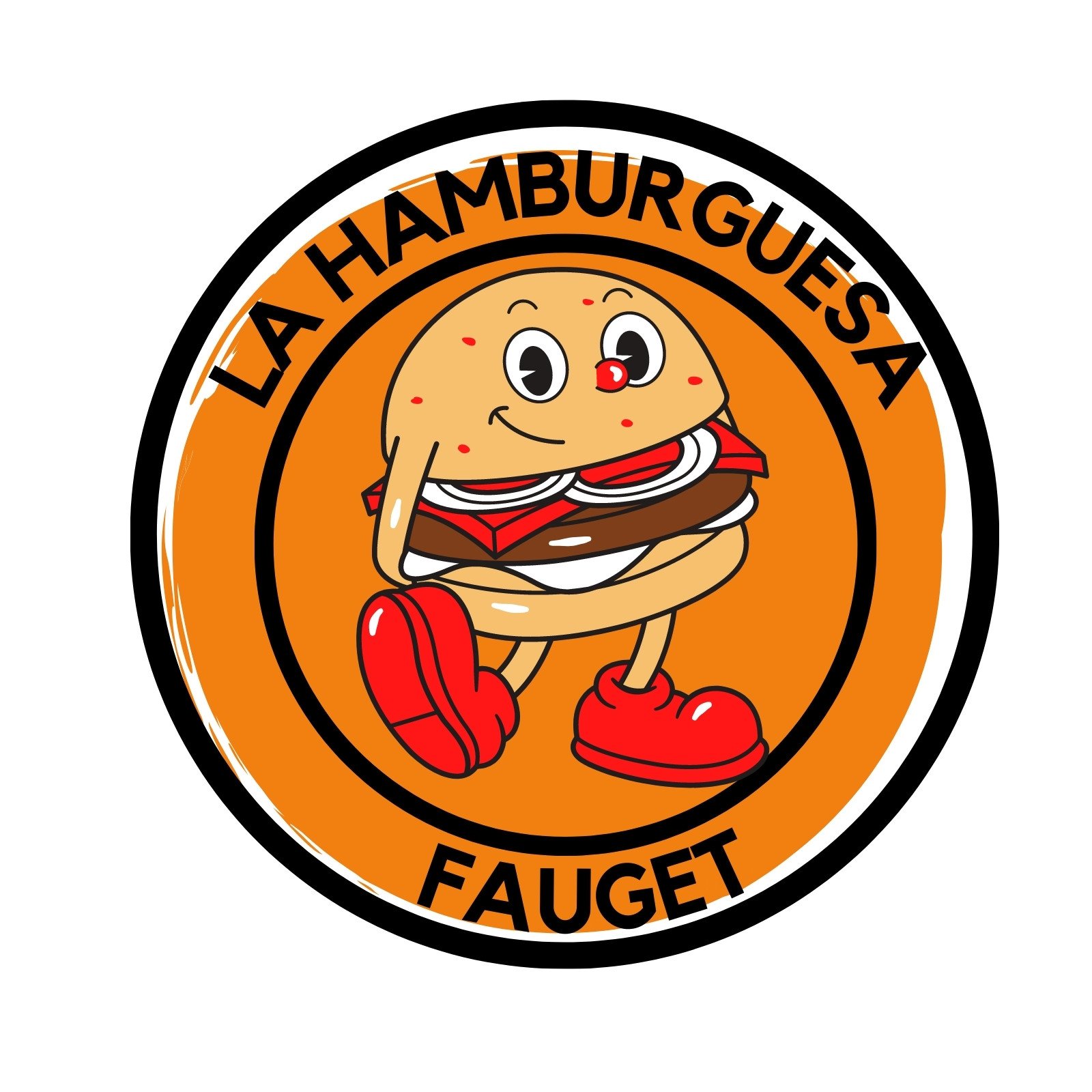 Logo hamburguesas ilustrada naranja