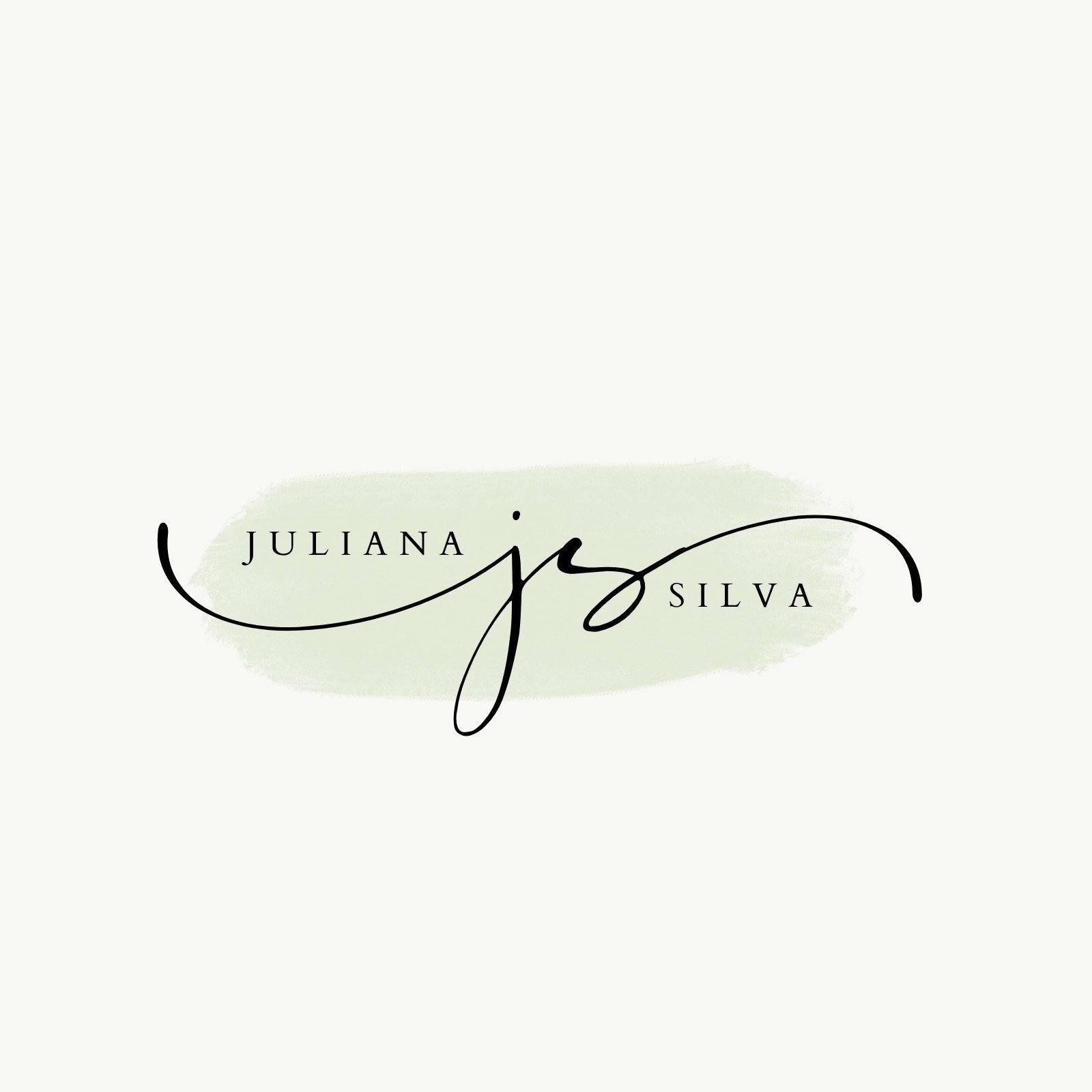 White Elegant Simple Modern J S Name Initial Signature Calligraphy Font Letter Brand Logo Template