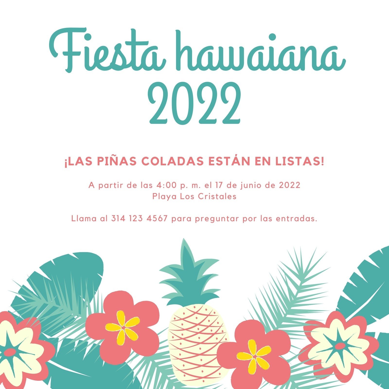 Explorá Invitaciones hawaianas personalizables gratis - Canva