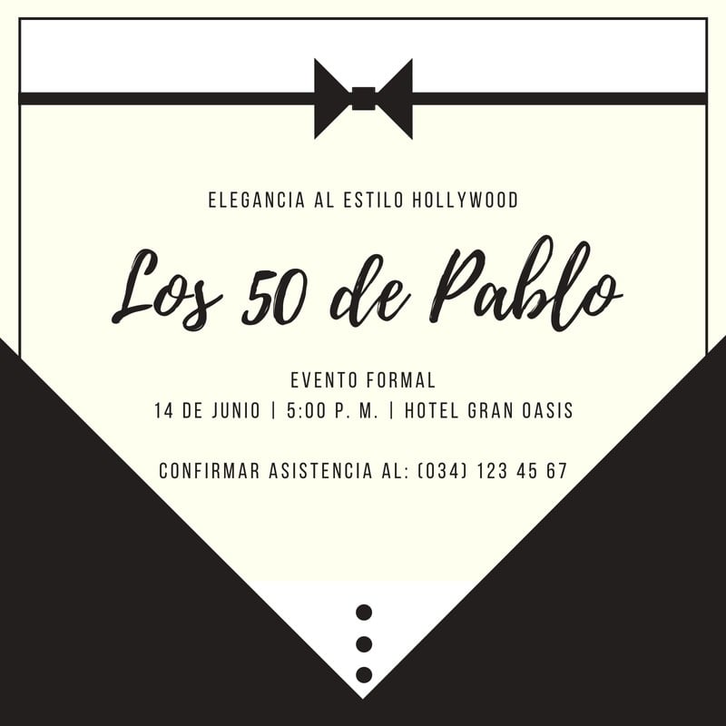 50 Años De, Invitación De Cumpleaños, Spanish, Español, Invitación De La  Fiesta De Cumpleaños Número 50, Easy to Use Template, 50 Birthday 