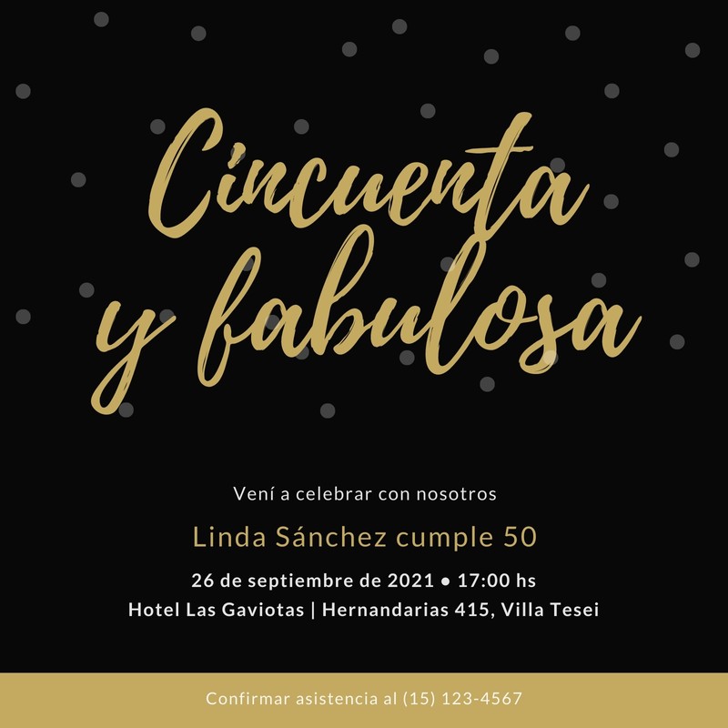 Plantillas De Invitaciones Para Cumpleaños De 50 Años Gratuitas Canva