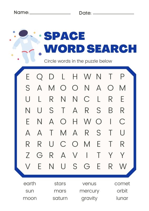 Free printable word search worksheet templates | Canva