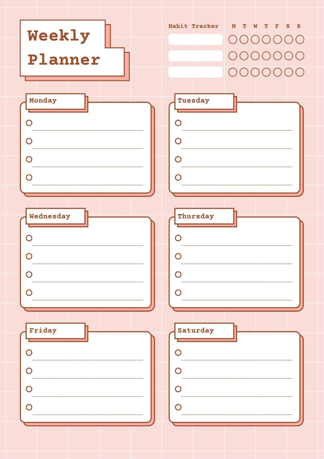Free And Customizable Weekly Planner Templates Canva