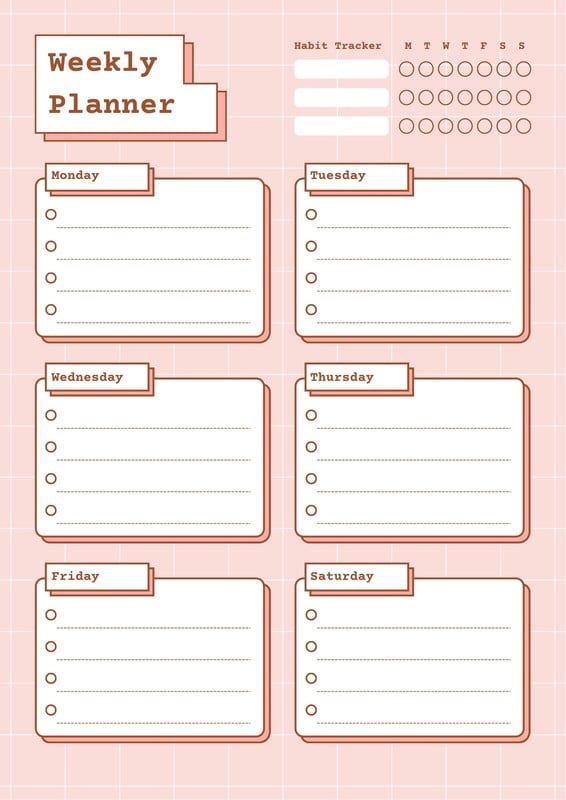 Weekly Schedule Template For Canva