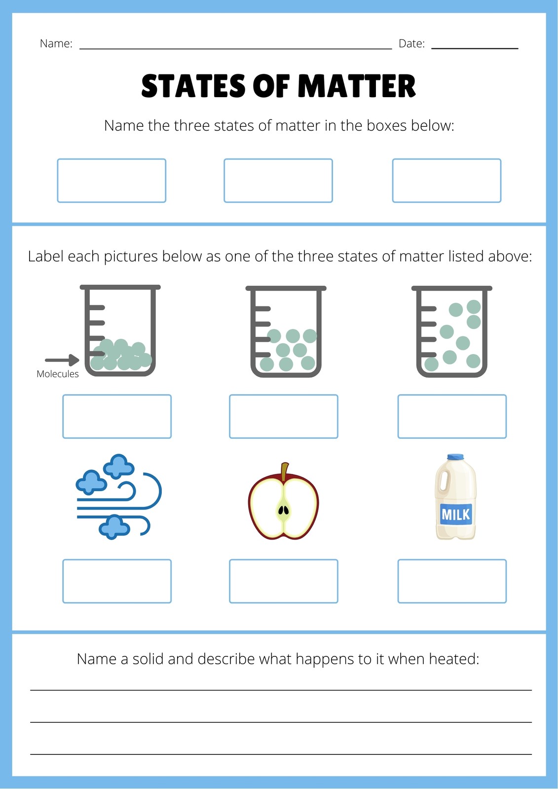 Page 25 - Customize 25+ Science Worksheets Templates Online - Canva With Regard To Three States Of Matter Worksheet