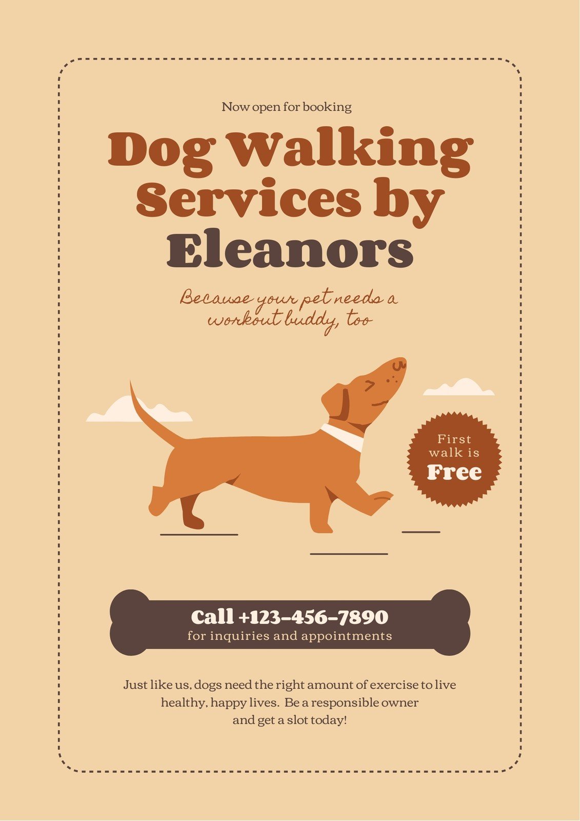 Customize 22+ Dog Walker Flyers Templates Online - Canva Intended For Dog Walking Flyer Template
