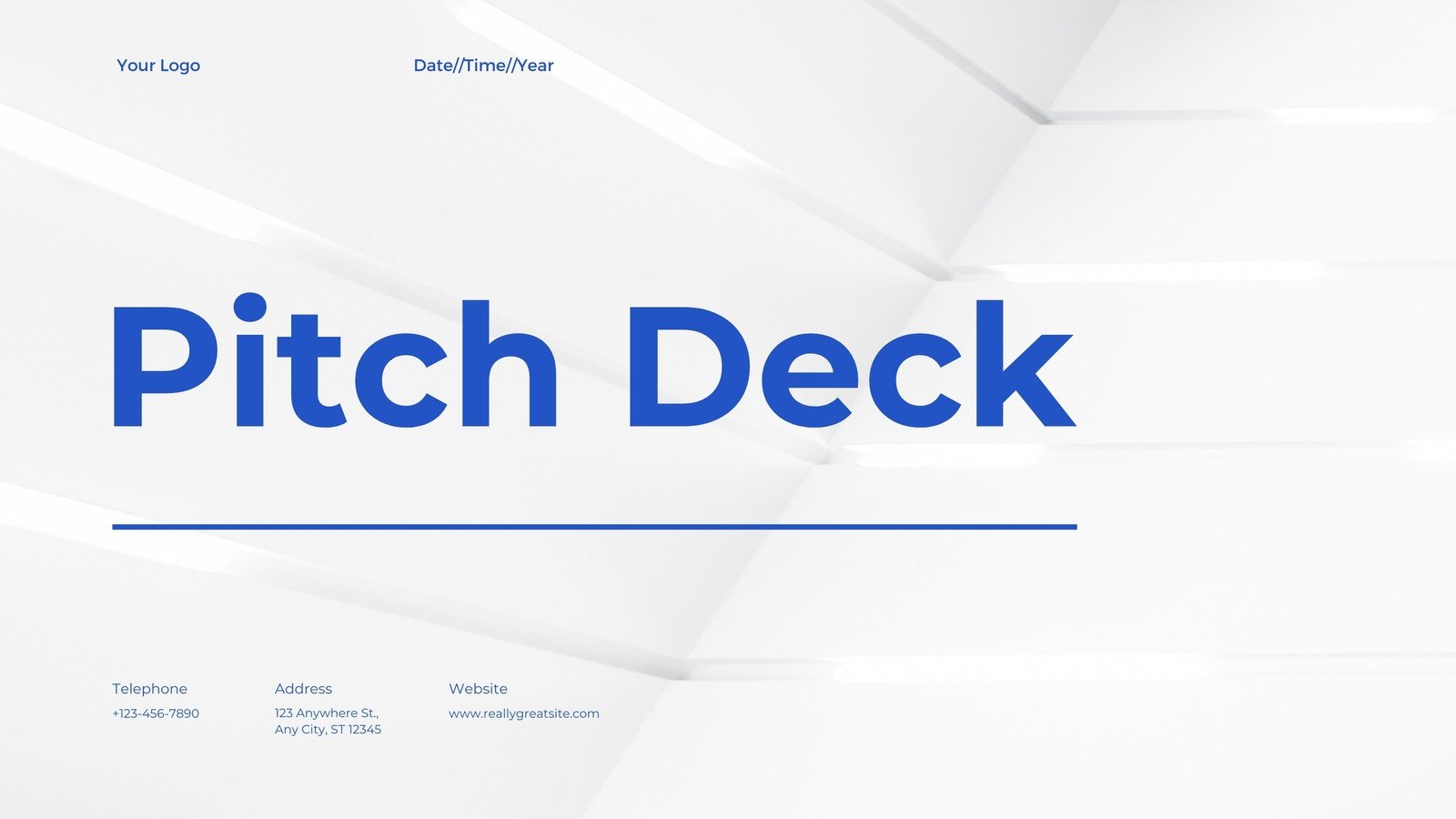 Blue White Business Pitch Deck Presentation