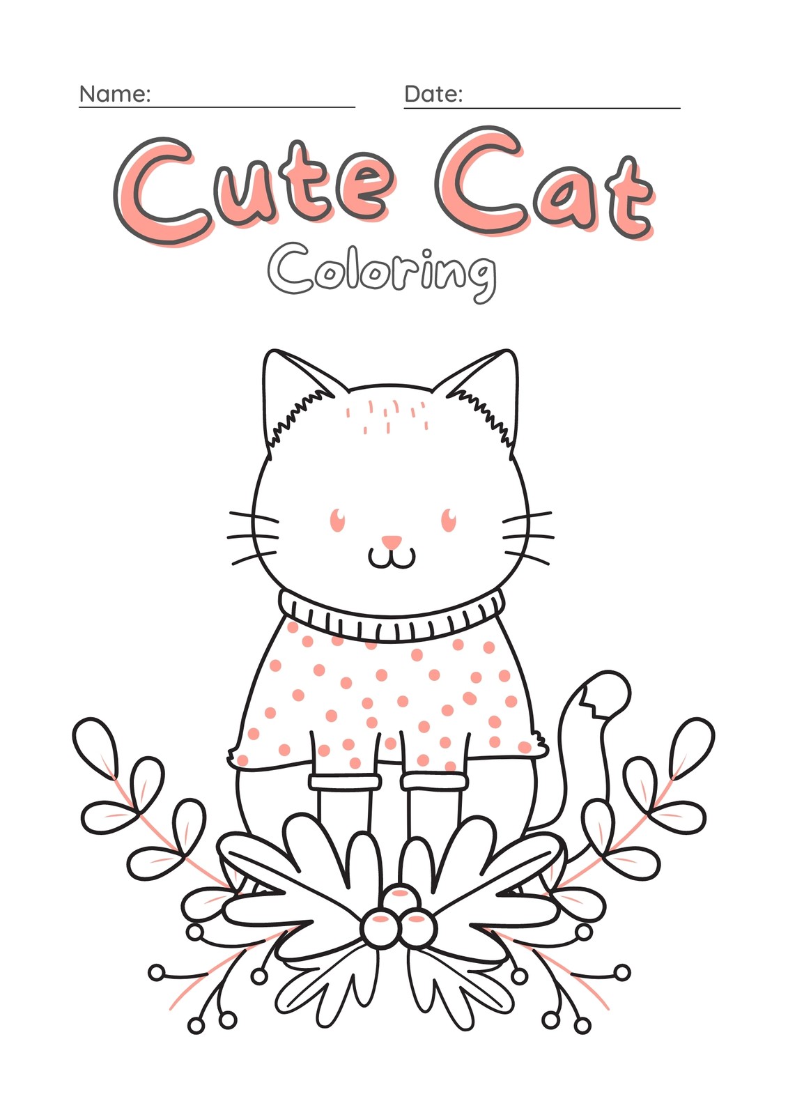 Free and customizable cute cat wallpaper templates