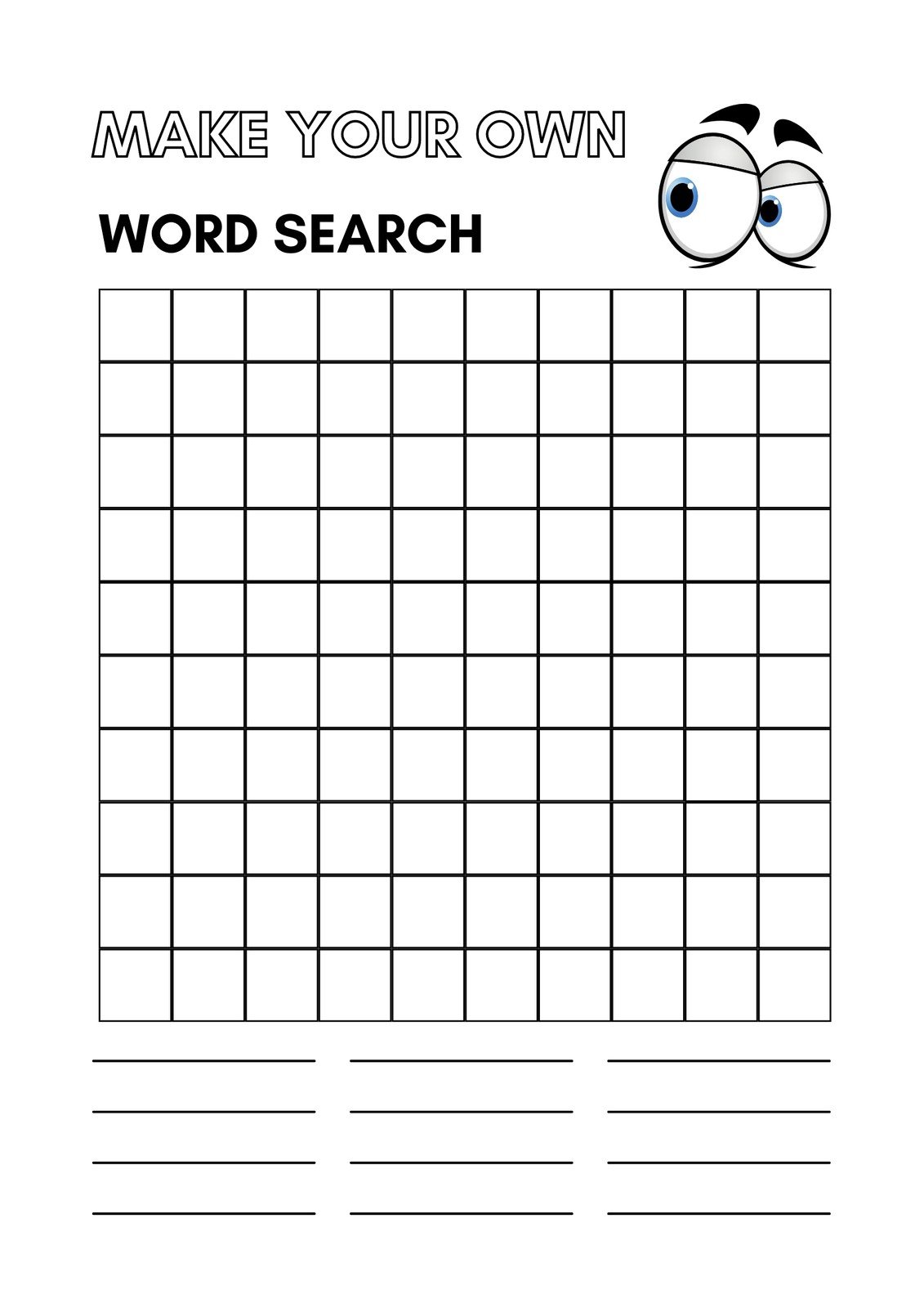 Word Search Find-a-Word Bank Template With Regard To Word Sleuth Template