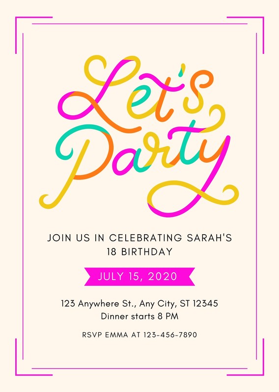 Free, printable, customizable party invitation templates | Canva