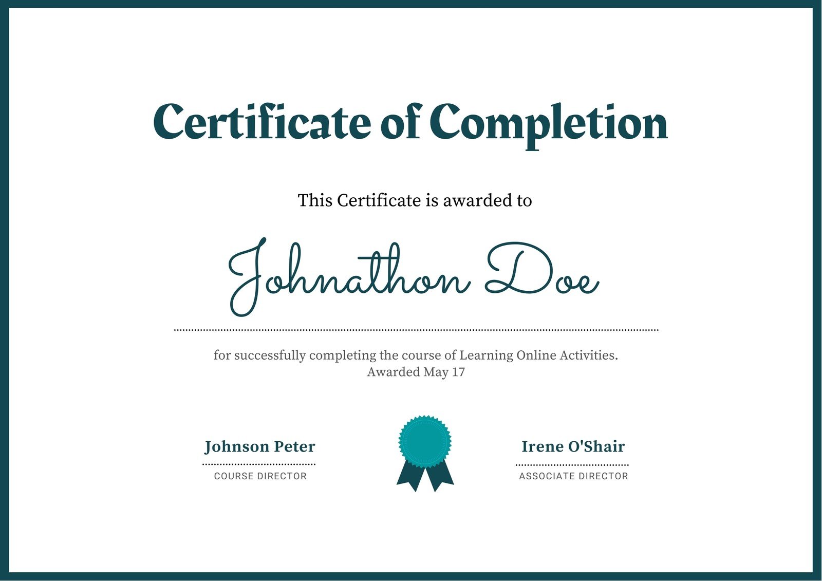 Free printable, customizable course certificate templates  Canva Throughout Free Training Completion Certificate Templates