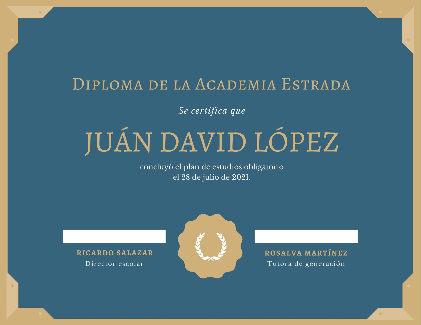 Turquesa y Goldenrod Diploma de Preparatoria Certificado