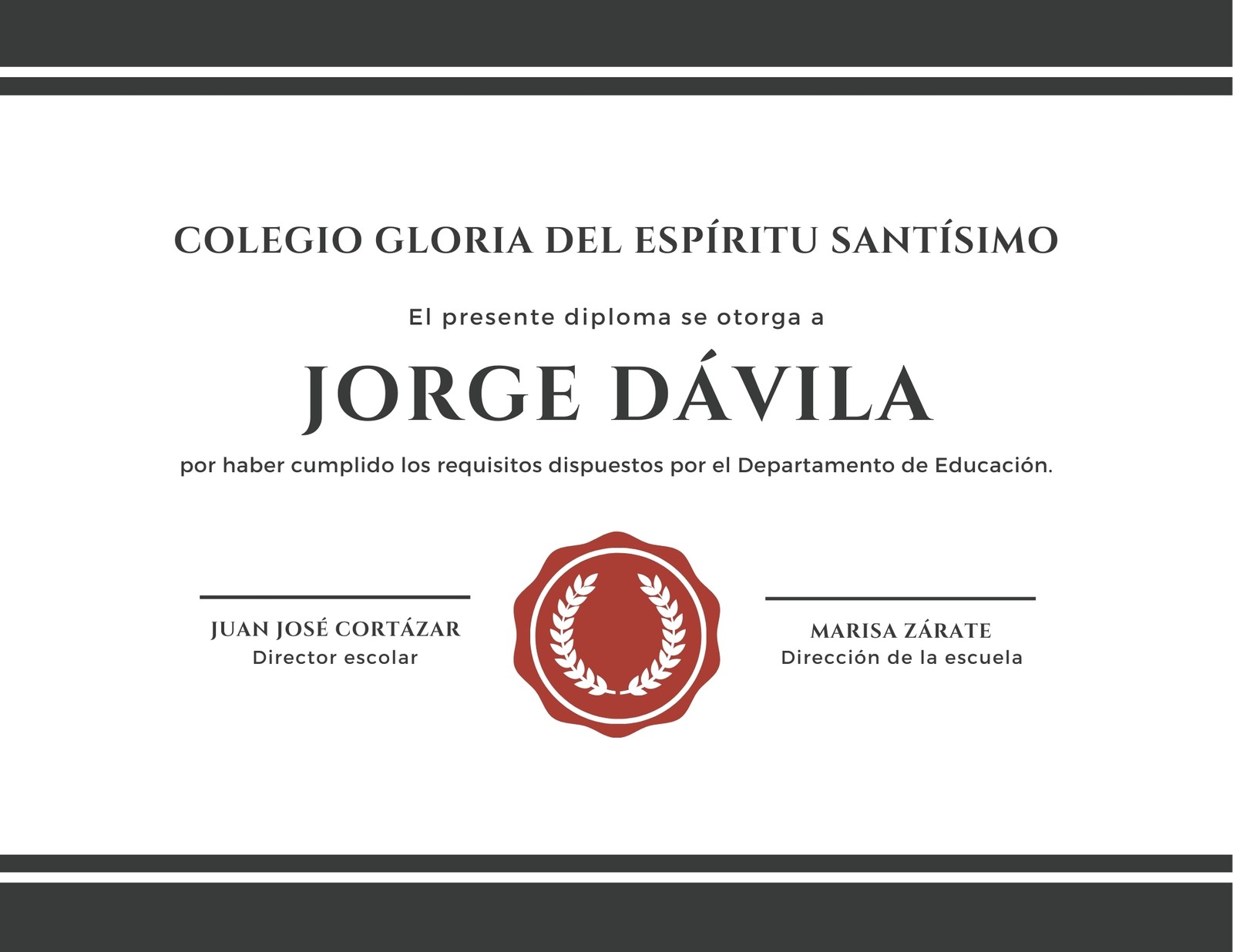 Rojo León Emblema Diploma Certificado