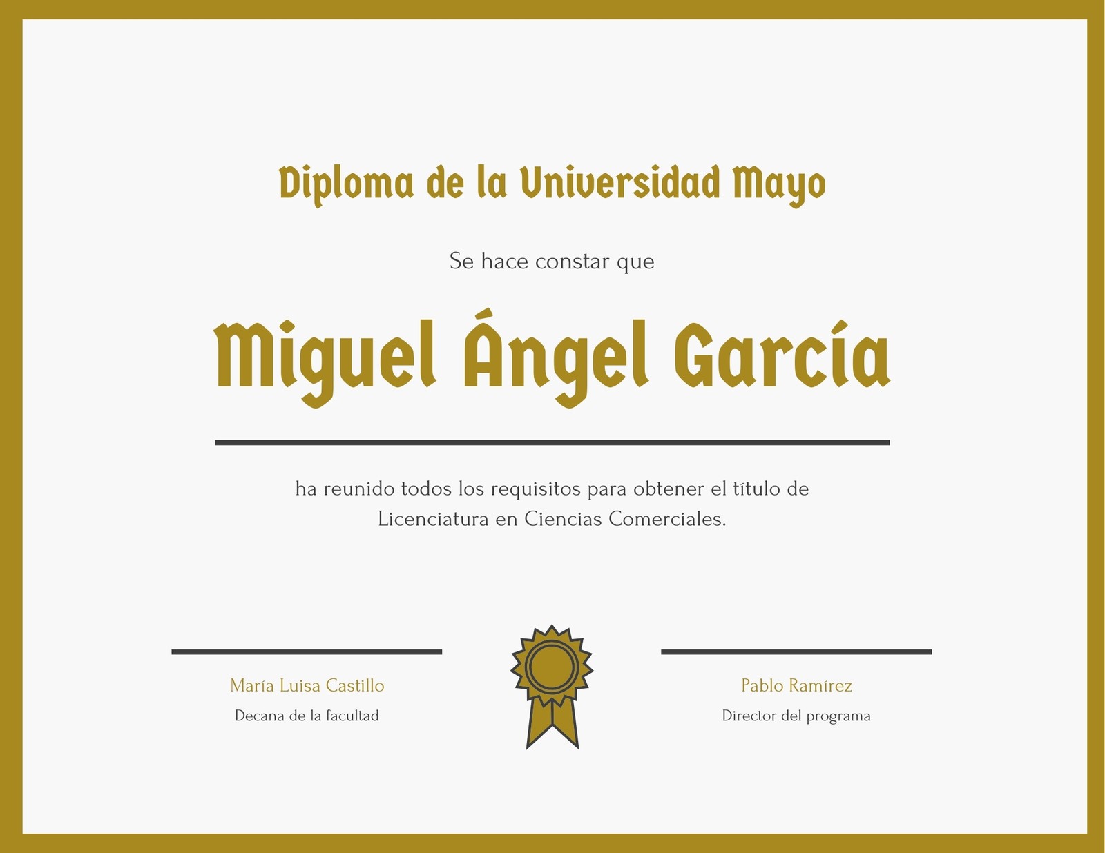 Universidad Diploma Certificado