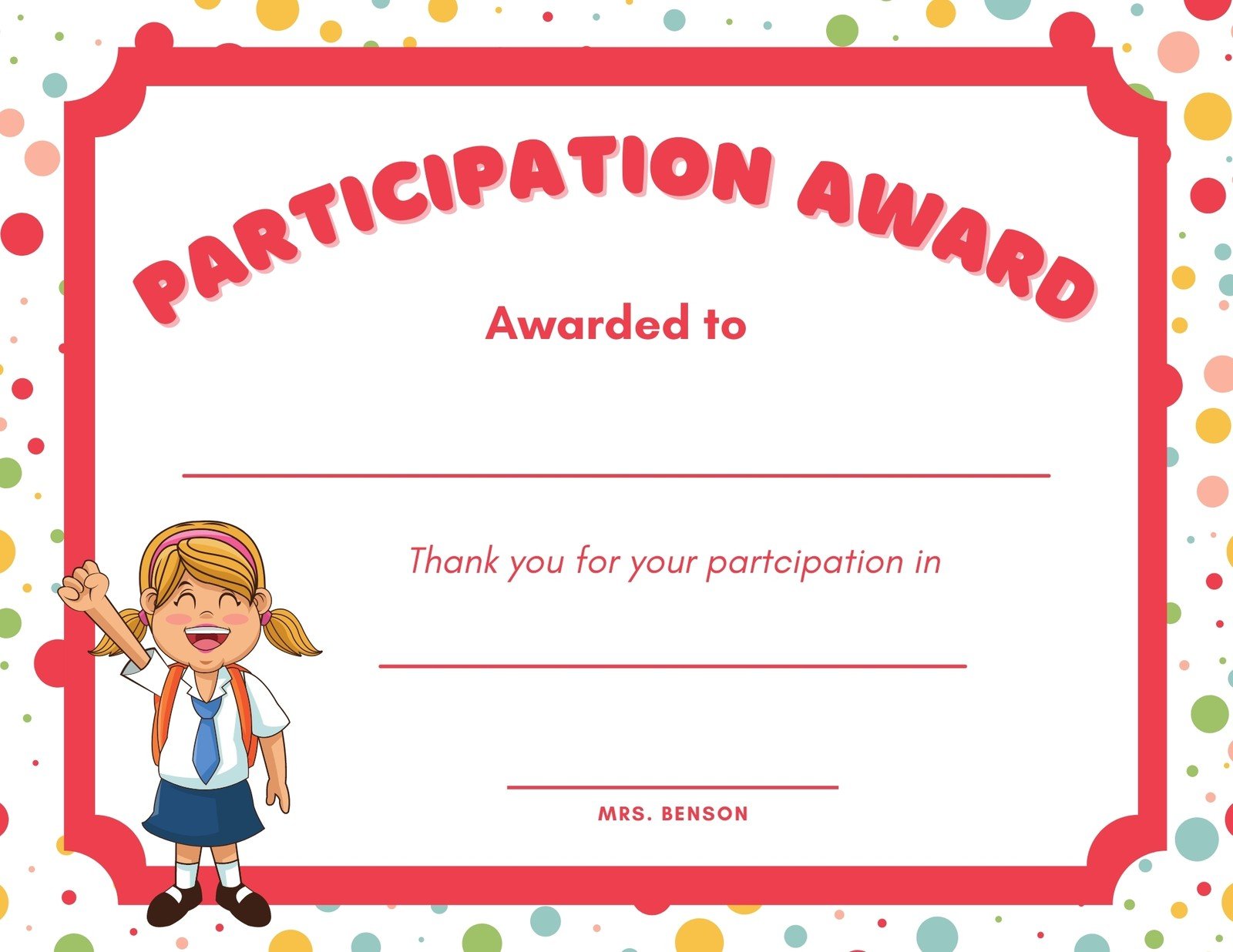Free, printable custom participation certificate templates  Canva In Free Templates For Certificates Of Participation