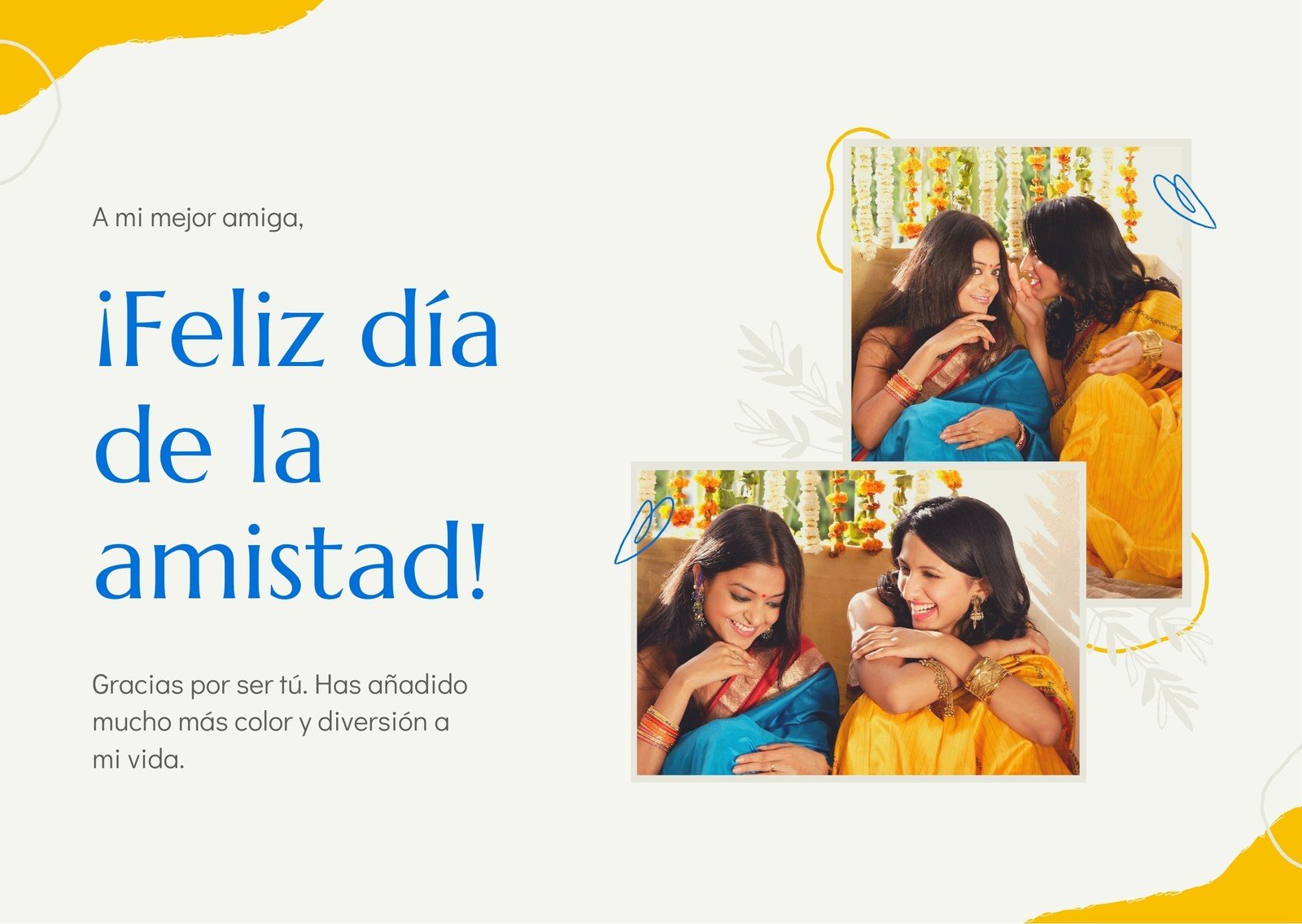 Feliz Dia De La Amistad. Friendship Day Lettering In Spanish For