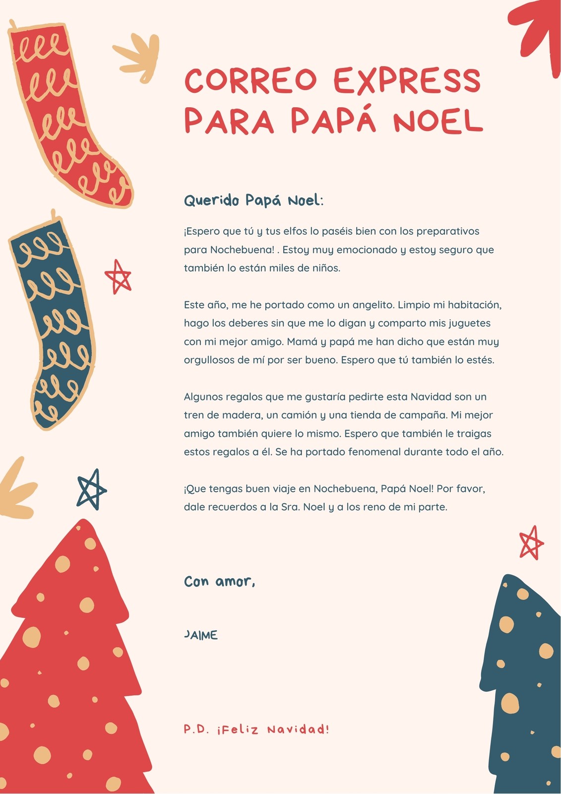 Cartas Para Papa Noel Plantillas de cartas para Papá Noel editables | Canva