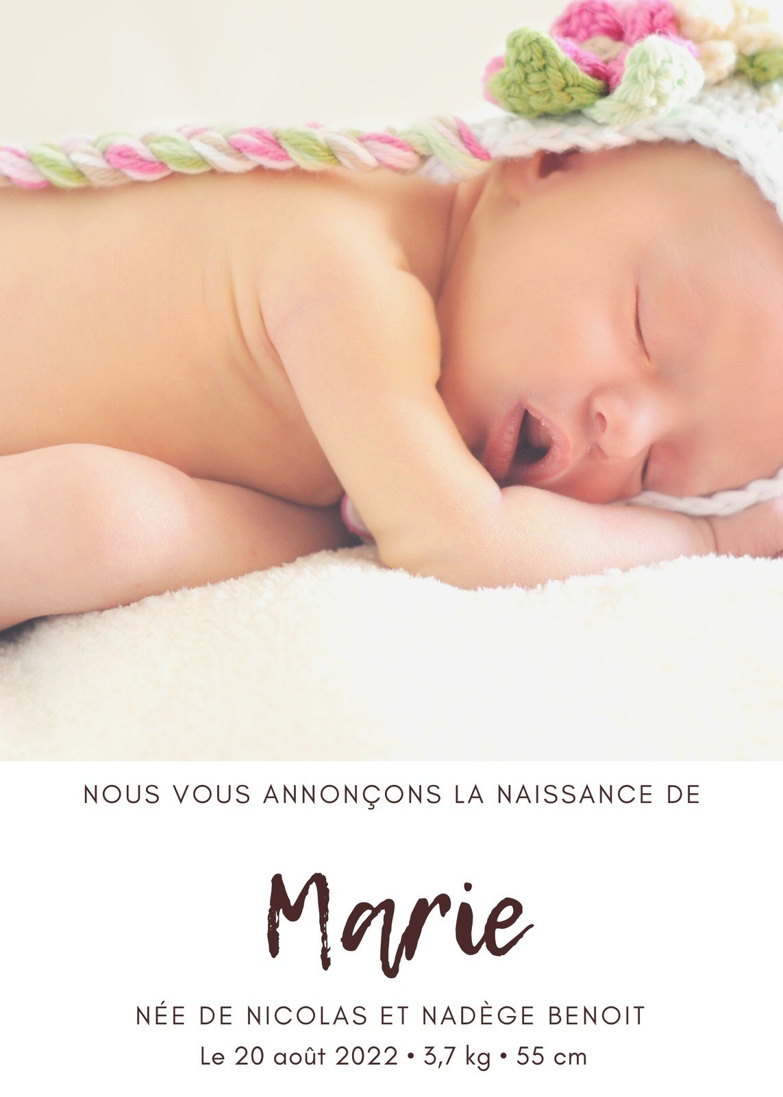 Faire-part de naissance moderne pour nouveau-né, carte simple, c'est une  fille, c'est un garçon, neutre, nouveau-né, nouveau-né, carte, modèle  imprimable et modifiable -  France