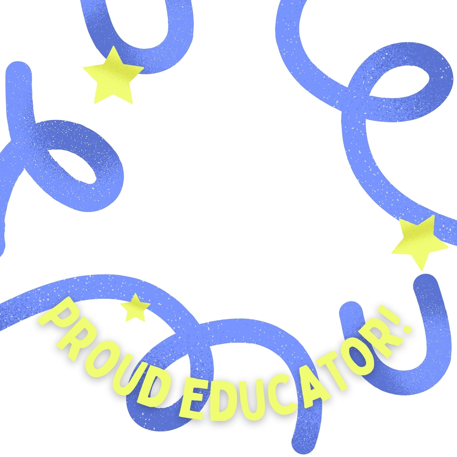 Blue and Yellow Squiggly Line Education Facebook Profile Frame