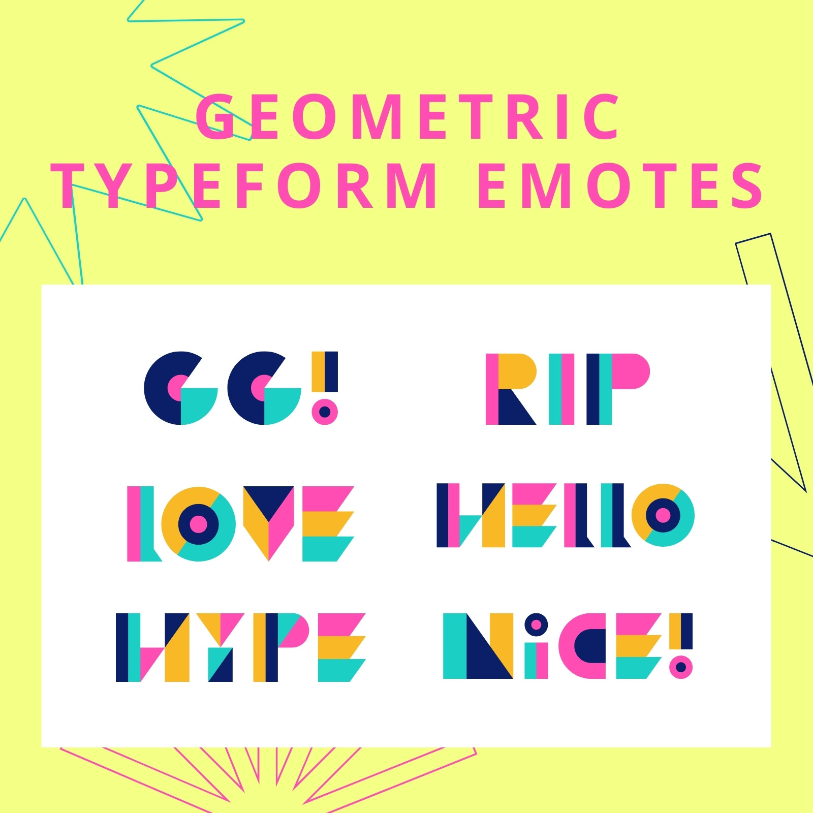Colorful Shapes Geometric Typeform Emote