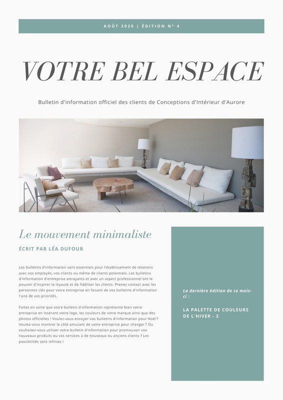 Exemples de newsletters gratuits (+ de 500 modèles) Canva