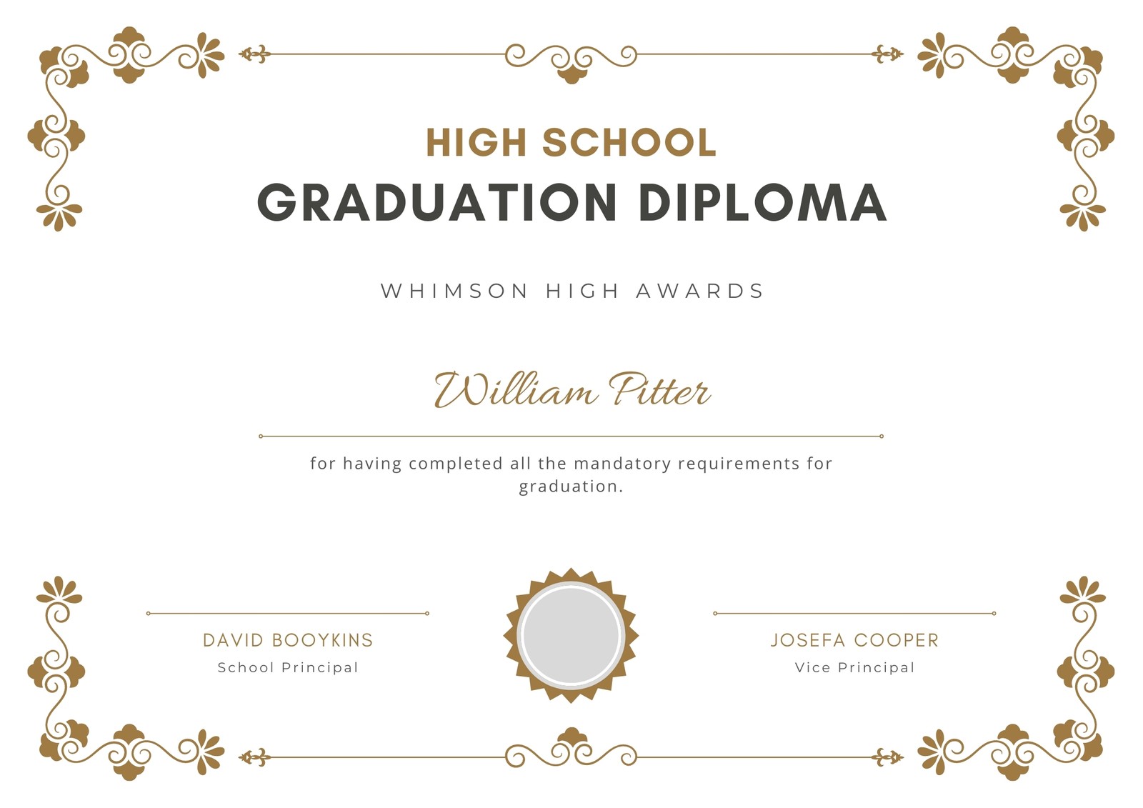 Page 21 - Free, customizable diploma certificate templates  Canva Inside Free Printable Graduation Certificate Templates