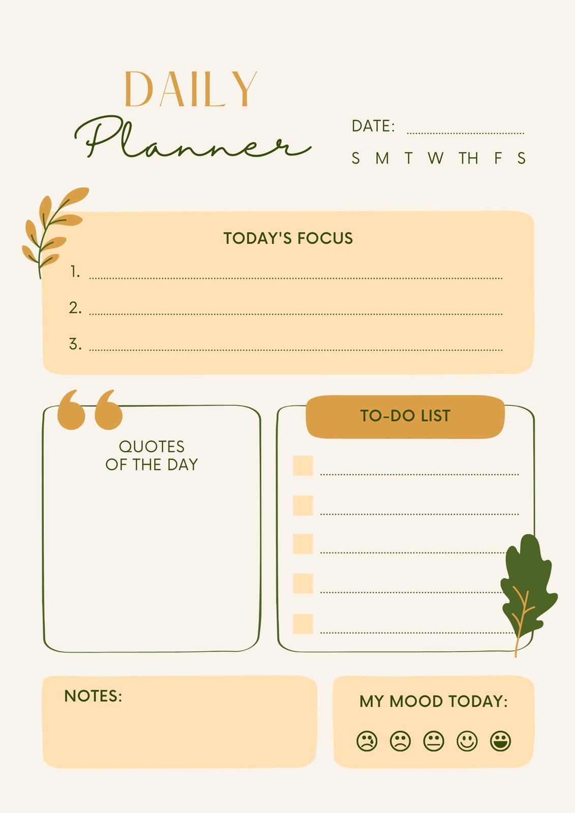 Page 21 - Free daily planner templates to customize | Canva