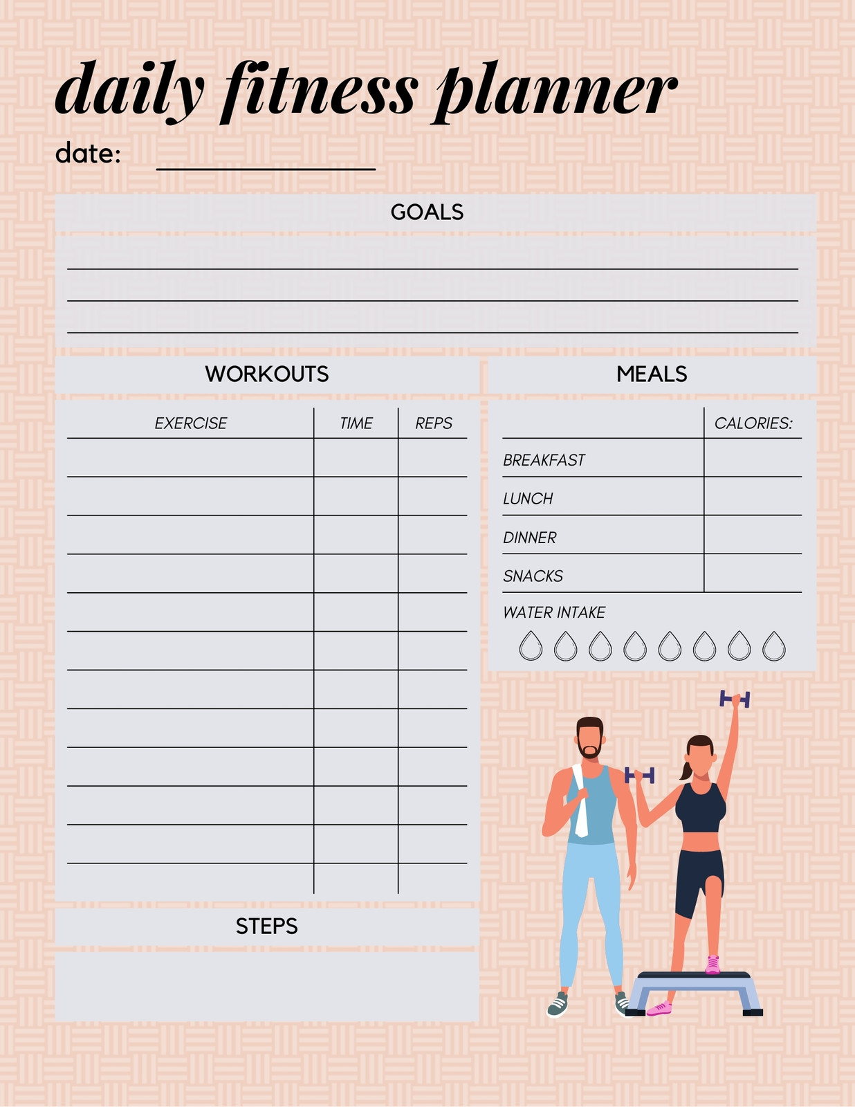 Free Custom Printable Workout Planner Templates Online Canva