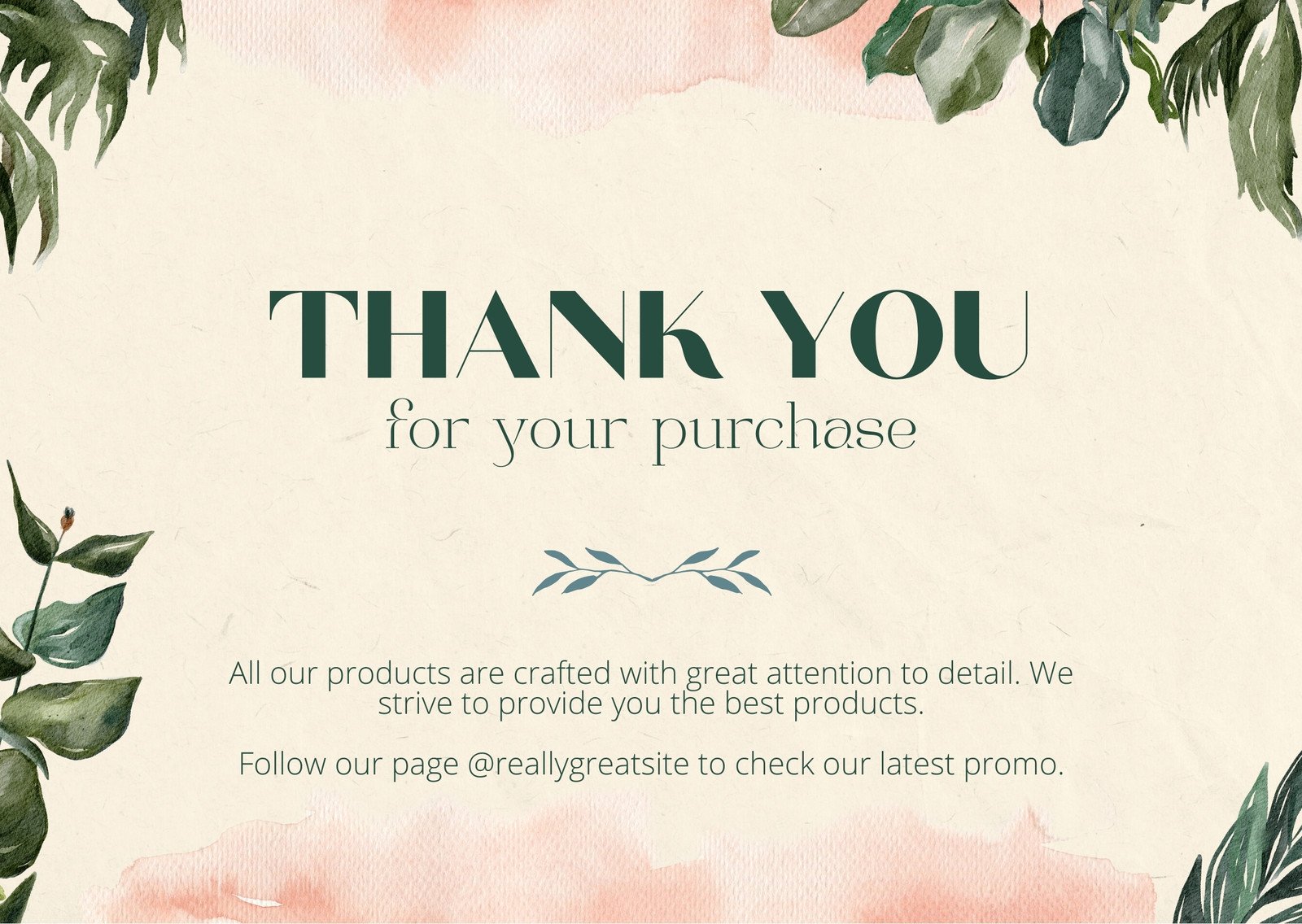 Printable Customizable Thank You Card Templates Canva