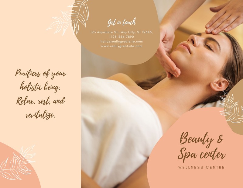 Free Printable Customizable Spa Brochure Templates Canva 