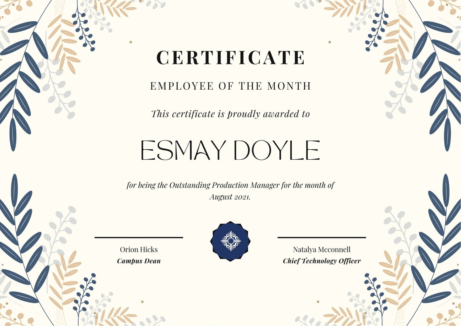 Free custom printable school certificate templates  Canva Throughout Teacher Of The Month Certificate Template
