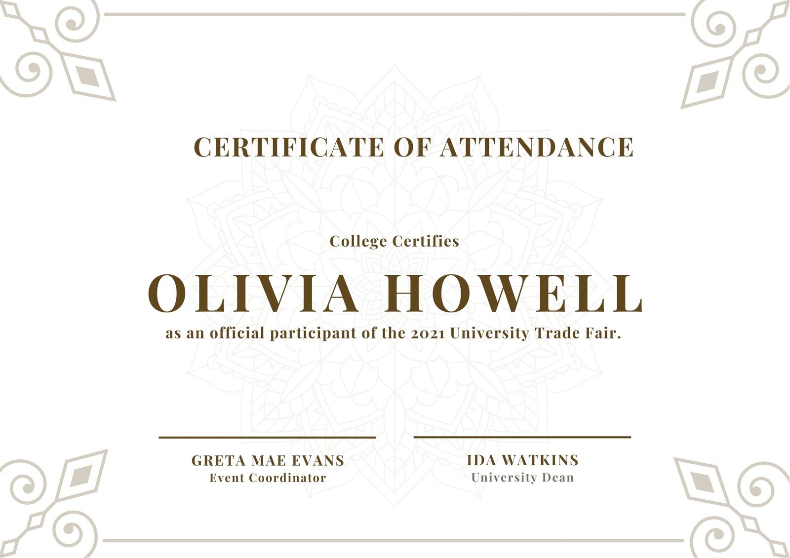 Customize 22+ Attendance Certificates Templates Online - Canva For Conference Certificate Of Attendance Template