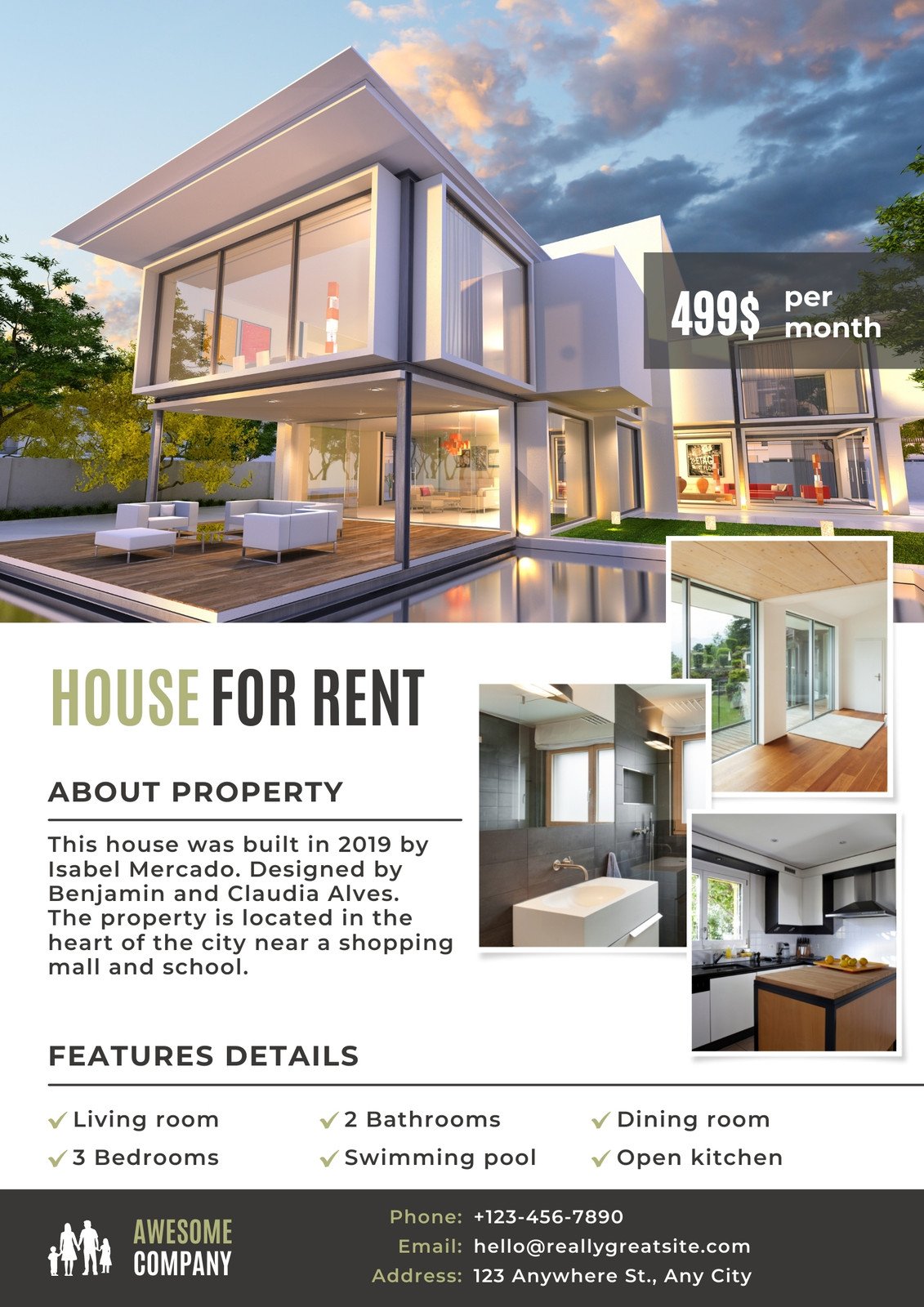 Free custom printable real estate flyer templates  Canva For House Rental Flyer Template