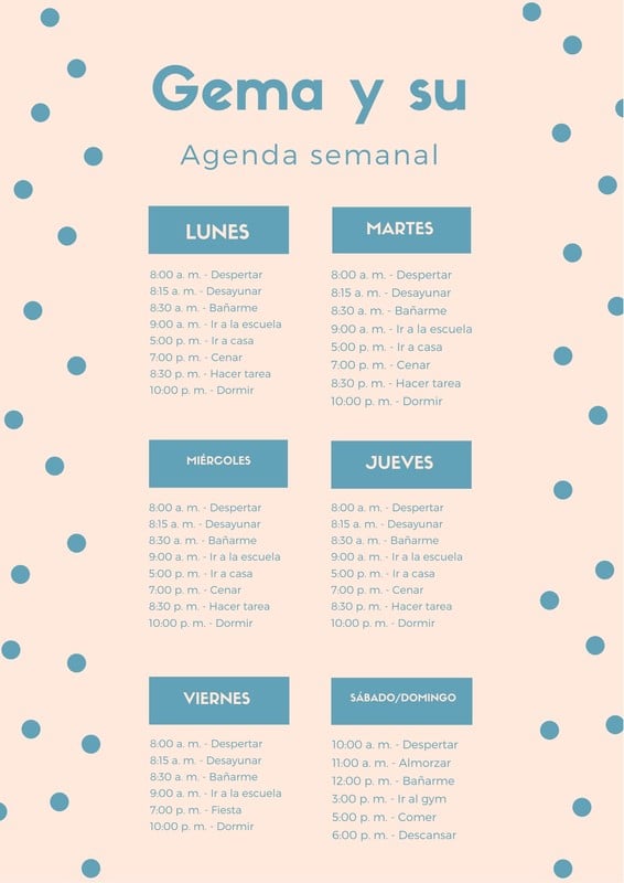 Plantillas De Agendas Semanales Gratis Para Editar Canva