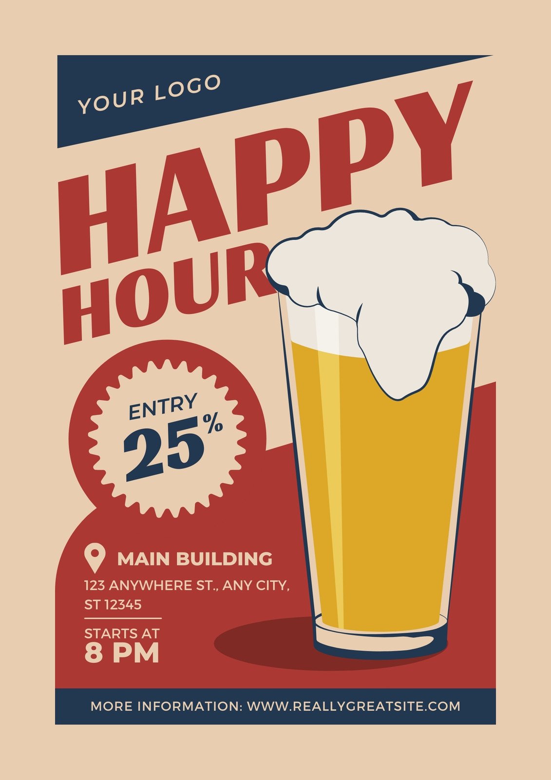 Free printable, customizable happy hour flyer templates Canva
