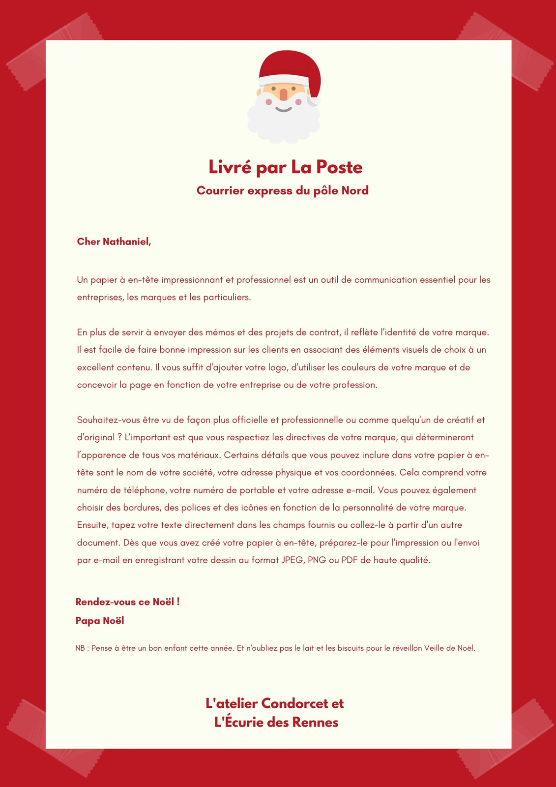 Lettre du Père Noël personnalisée, réponse officielle au prénom de l'enfant  – Mimosa Chroma