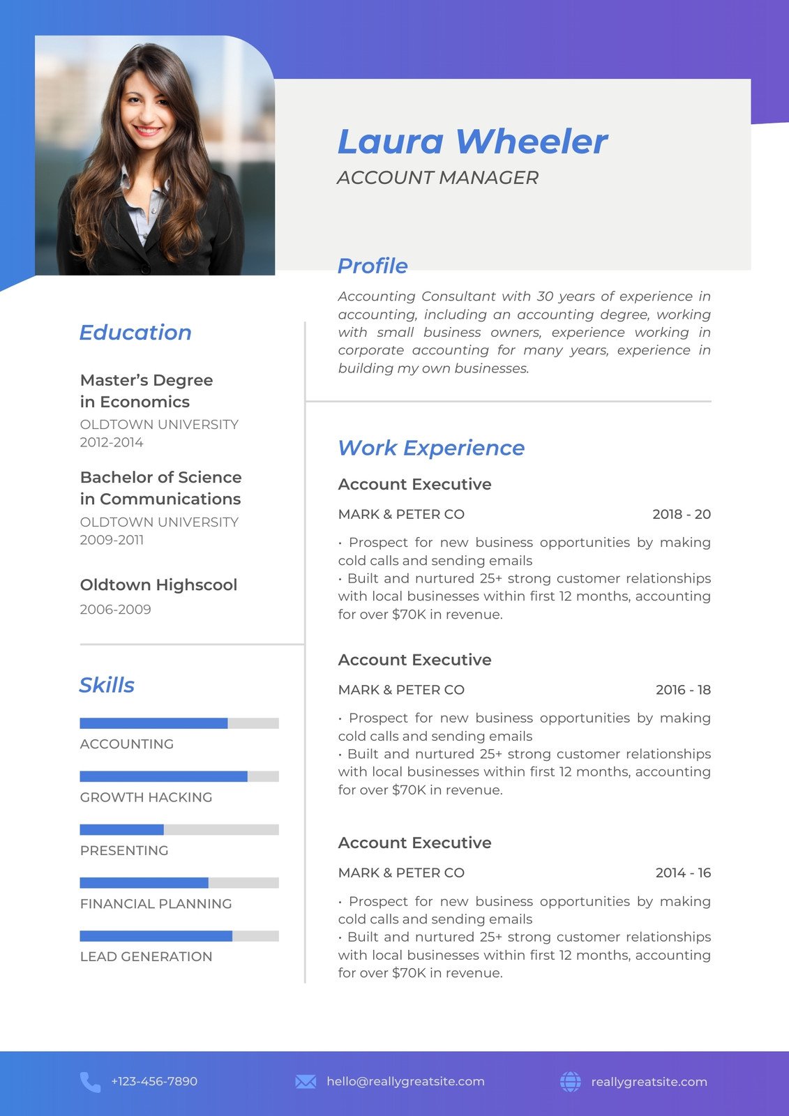resume format for corporate job