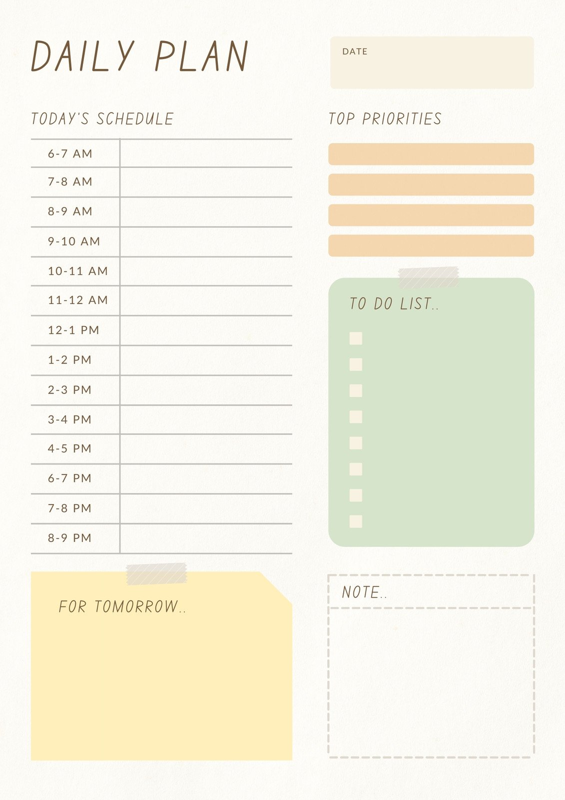 Free daily planner templates to customize Canva