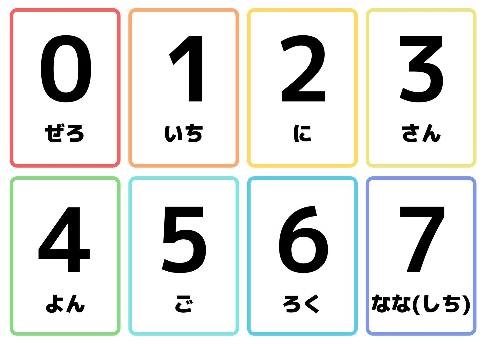 数学・算数のフラッシュカードテンプレートでおしゃれな算数カード