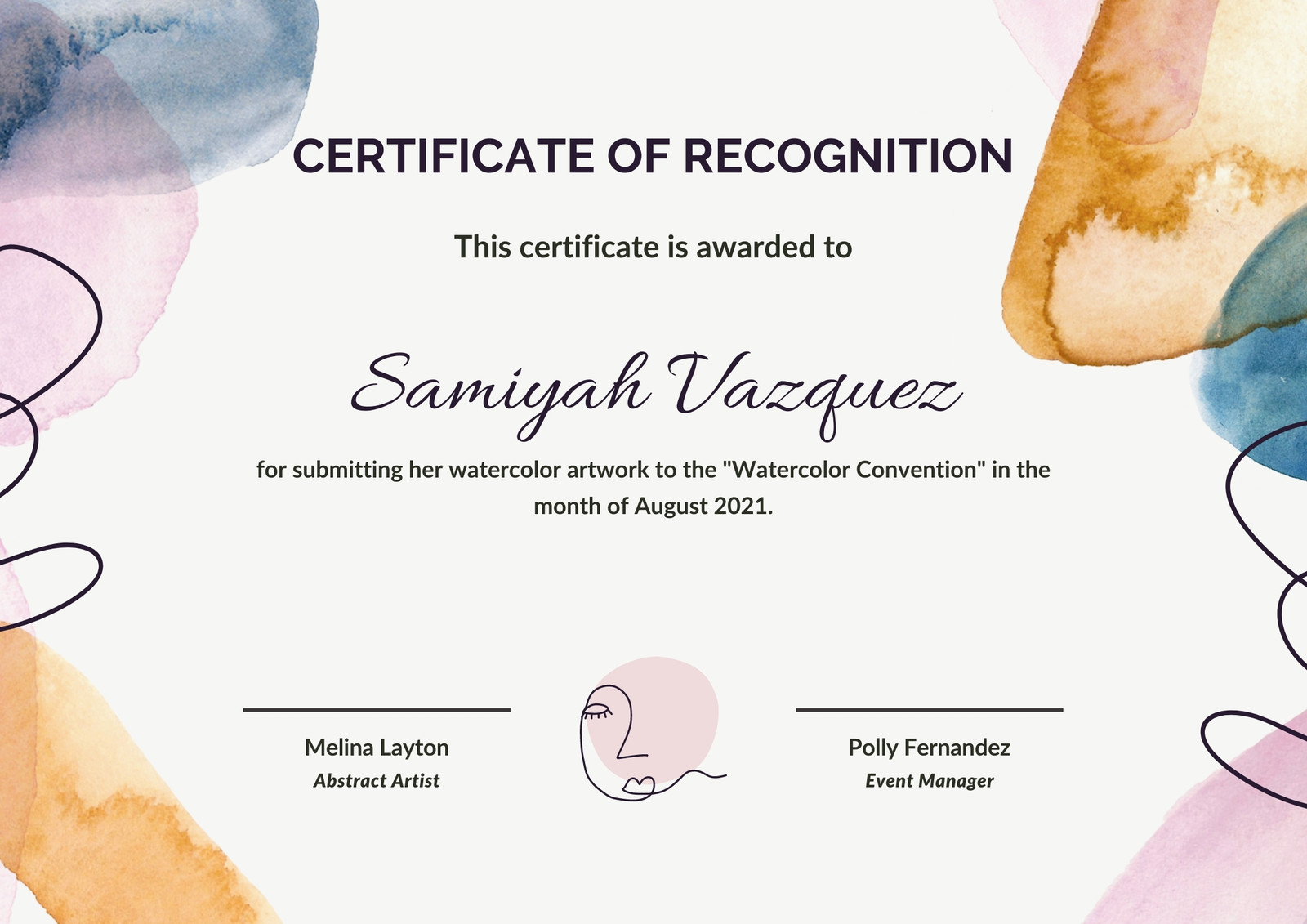 Canva Watercolor Ivory Modern Certificate Of Recognition A4 Certificate 39T Cp HK O 