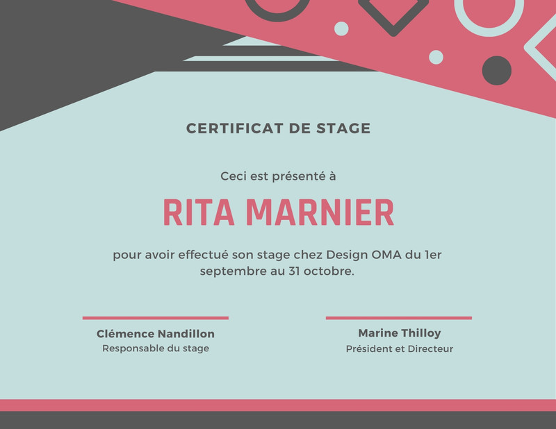 Attestation de stage modèles gratuits à personnaliser Canva