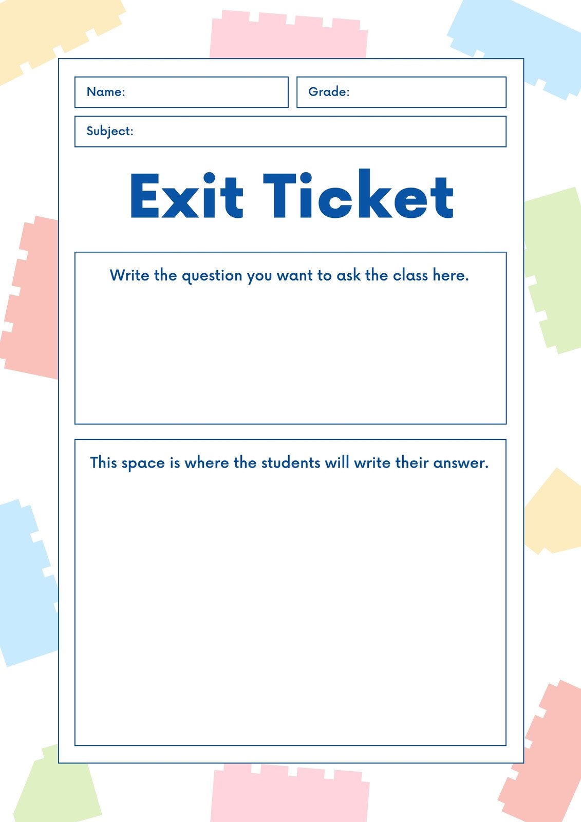 24 printable exit ticket templates word pdf templatelab 24 printable