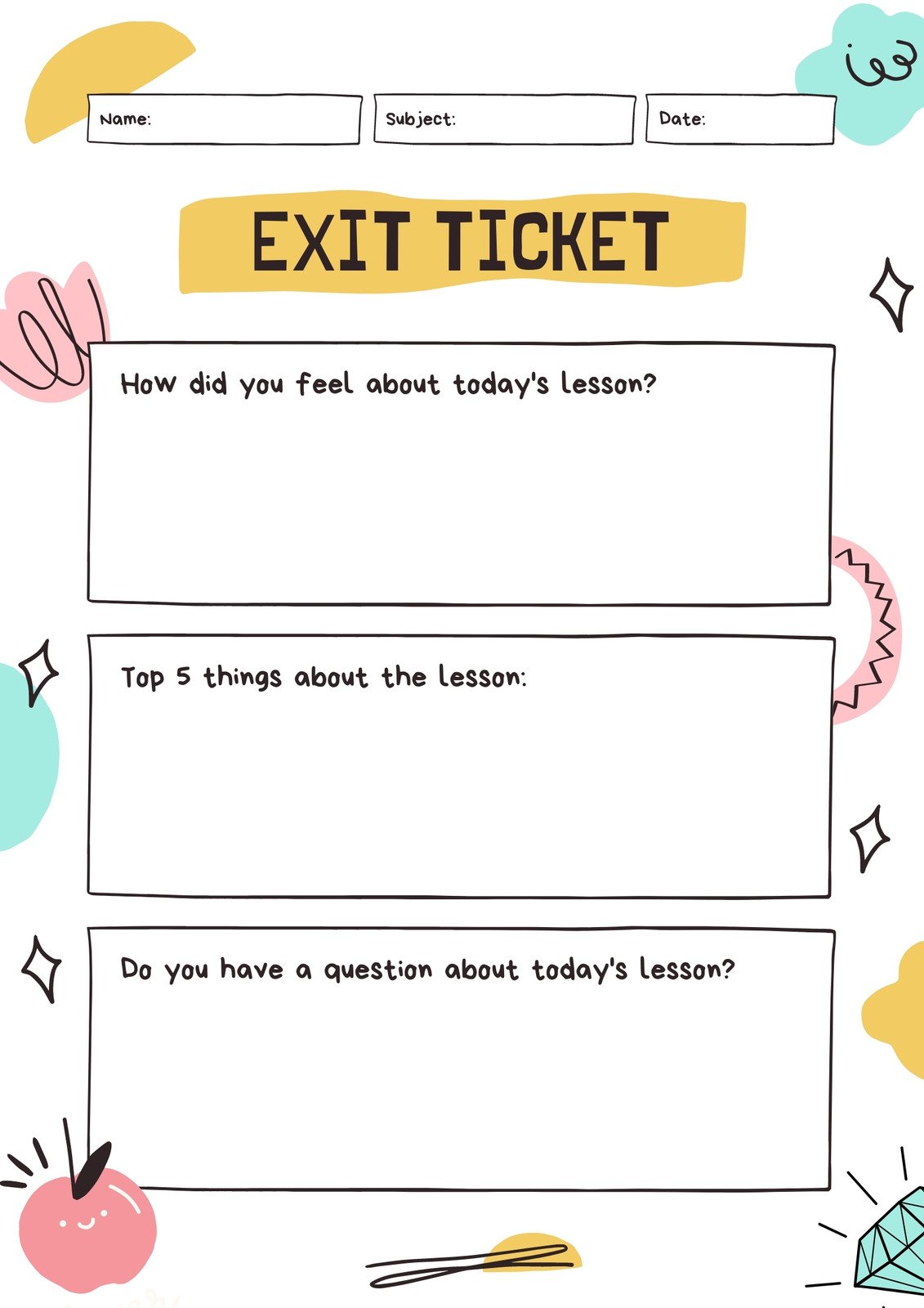 free printable exit ticket templates you can customize canva